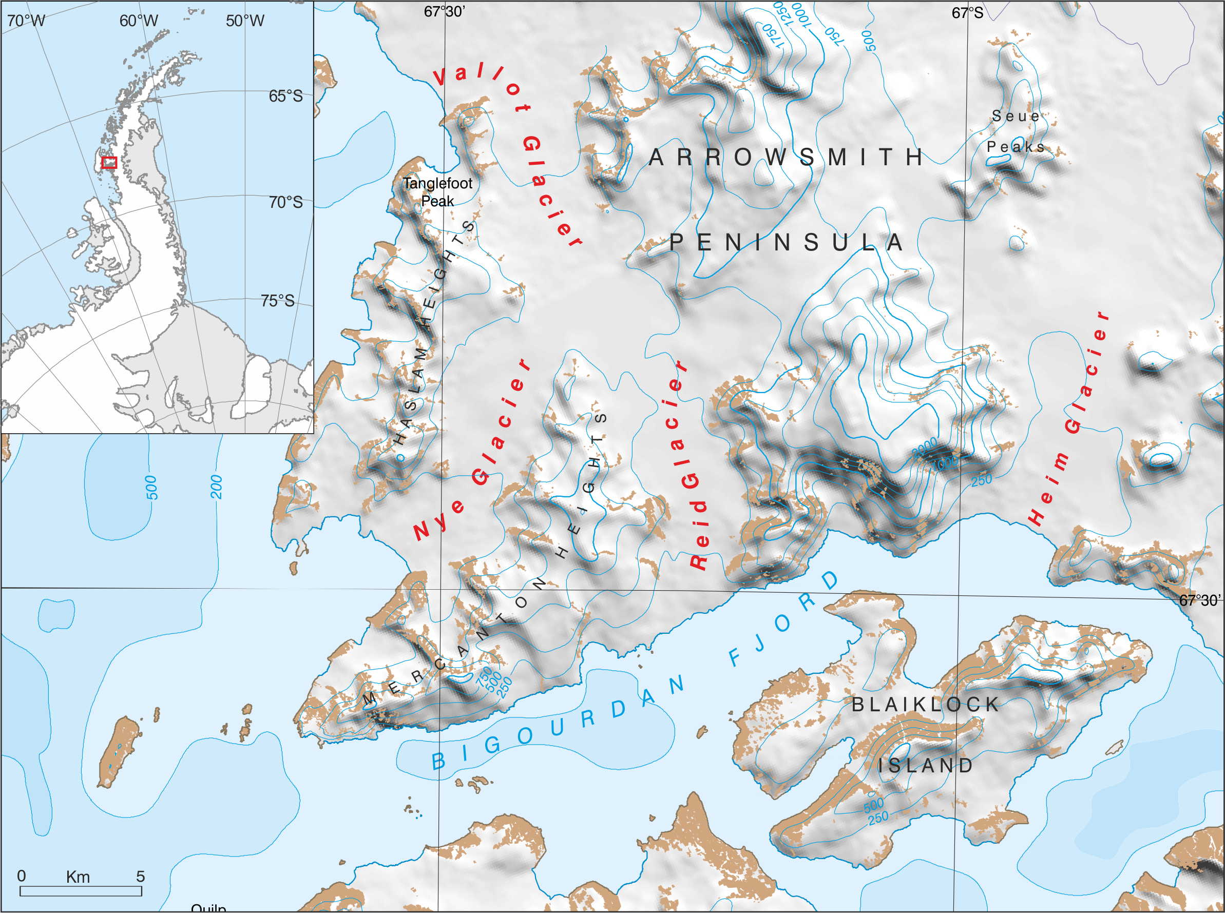 Map of Arrowsmith Peninsula